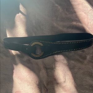 Coldwater Creek Black Belt with Gold Studs